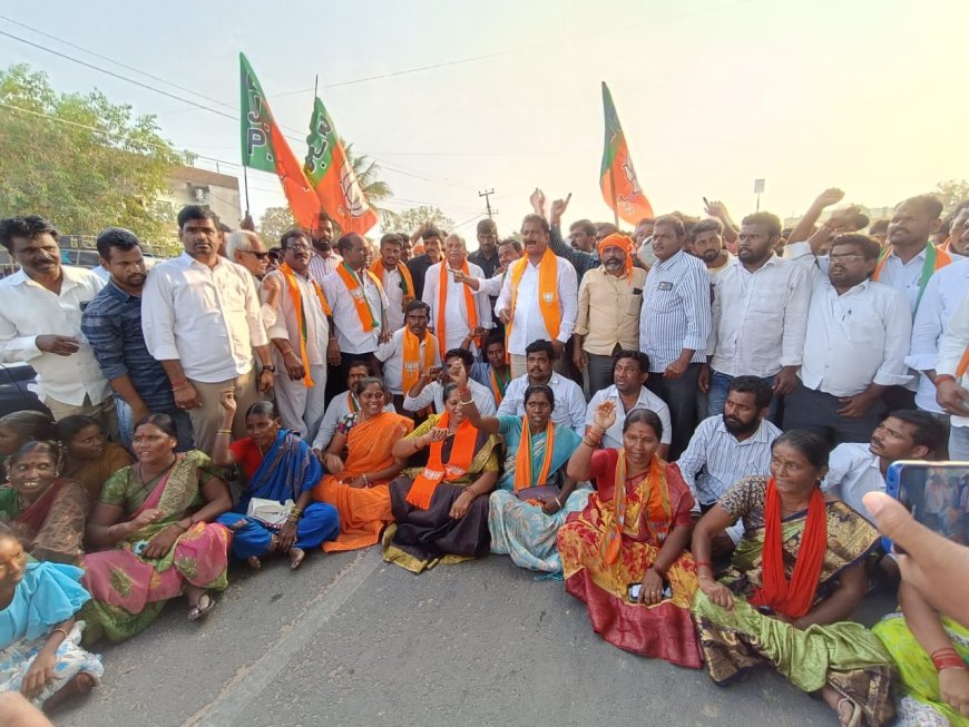 BJP Stages Roadblock Over Denial of Bike Rally Permission