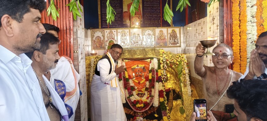 Bellampalli MLA Gaddam Vinod Visits Parupalli Bhairava Swamy Temple