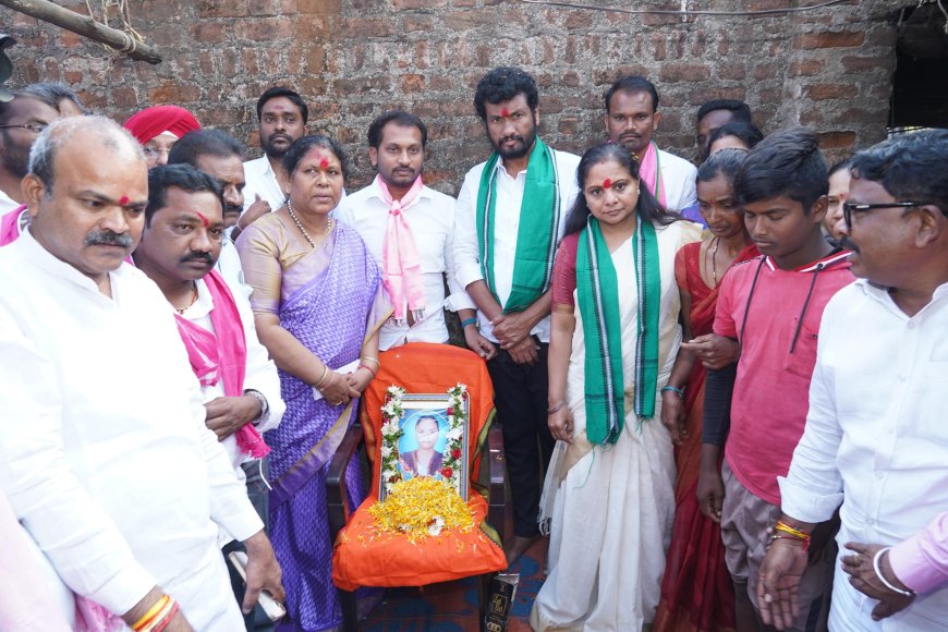 MLC Kavitha Extends Support to Family of Deceased Wankidi Ashram School Girl