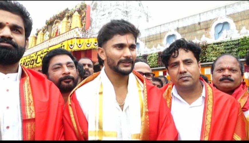 Indian Cricketer Nitish Kumar Reddy Visits Tirumala and Meets ACA Chairman Vijay Kumar