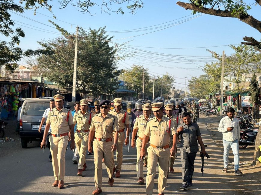 Komaram Bheem Asifabad District: Police Flag March for Peace and Security