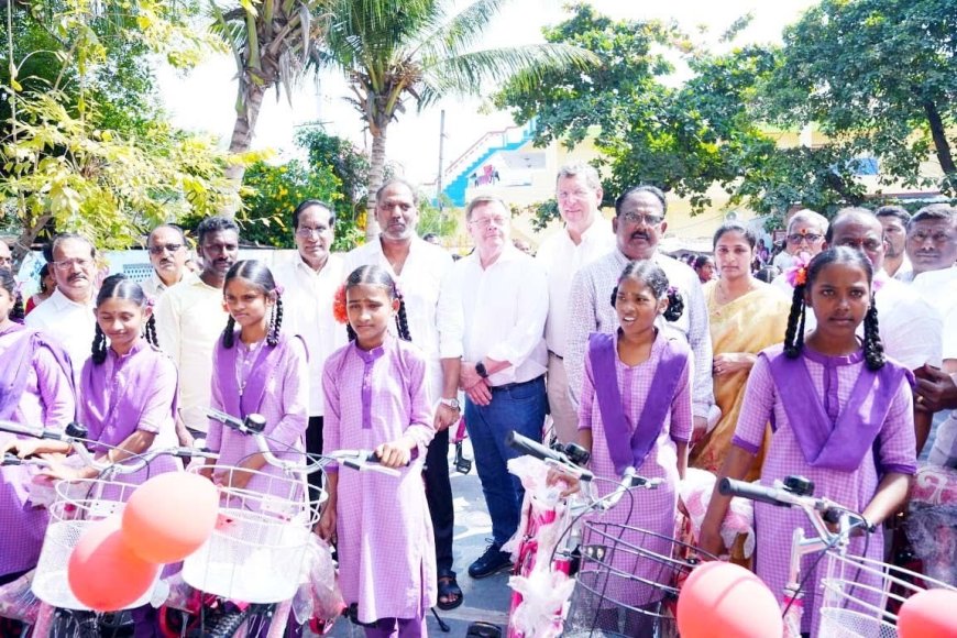 Energy Minister Gottipati Ravi Kumar Distributes Bicycles to Rural Students, Announces Education Support